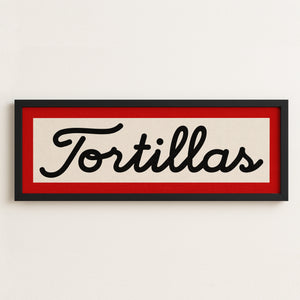 Framed Tortillas White Black Red Trim Art Print