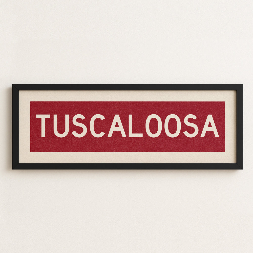 Framed Tuscaloosa Crimson Bus Scroll