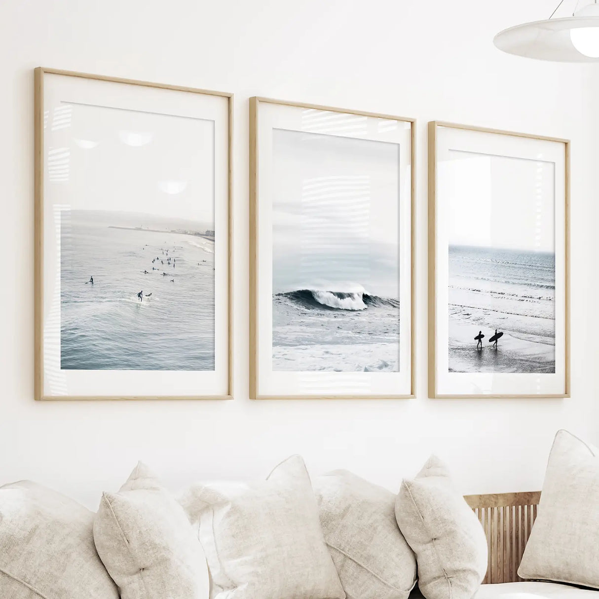 Navy Blue Surfing Wall Art. Set of 3 Prints