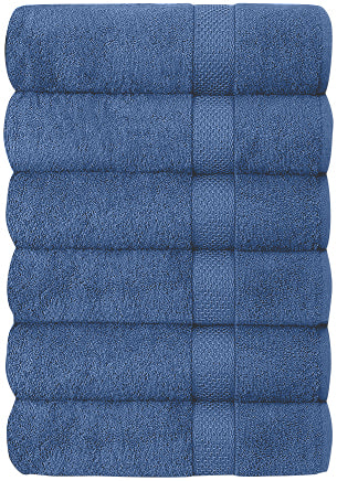 Set of 6 Hotel & Spa 100% Cotton Bath Towels 27x52 Inch