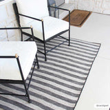 Bongaree Black&Gray Striped Flatweave Carpet - Clearance