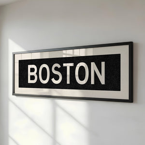 Framed Boston Massachusetts Bus Scroll