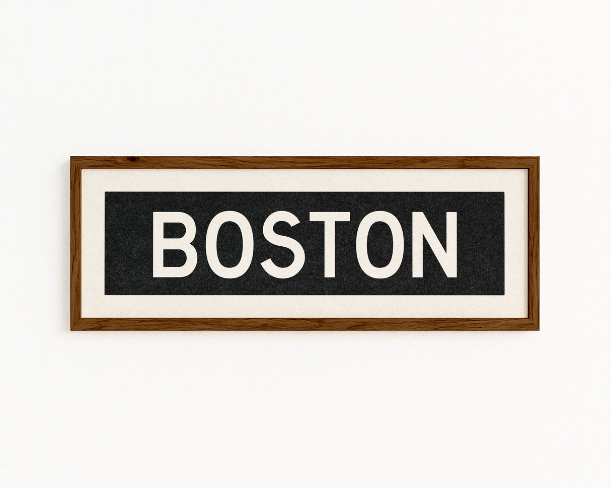 Framed Boston Massachusetts Bus Scroll