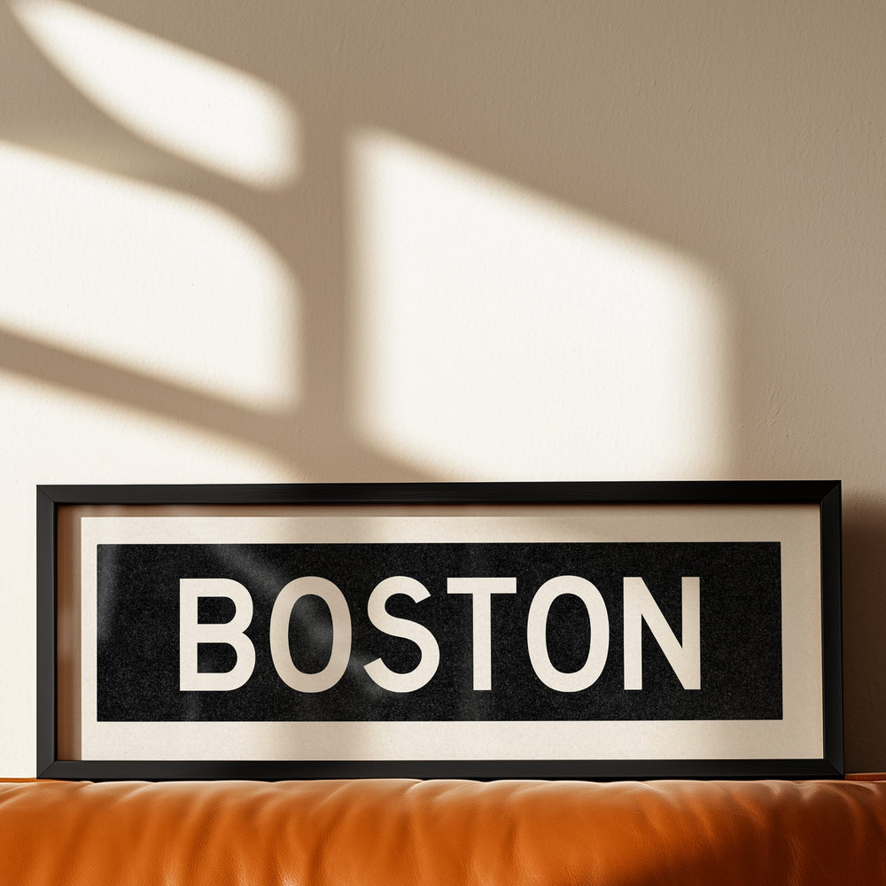 Framed Boston Massachusetts Bus Scroll