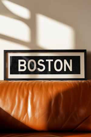 Framed Boston Massachusetts Bus Scroll