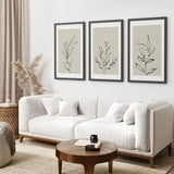 3 Piece Contemporary Art Set of Posters. One Line Drawing