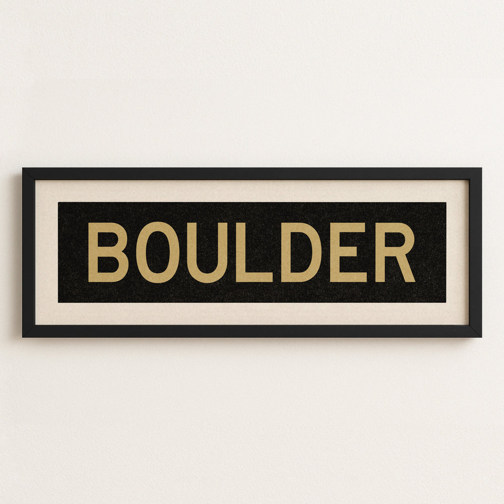 Framed Boulder Black and Gold Bus Scroll