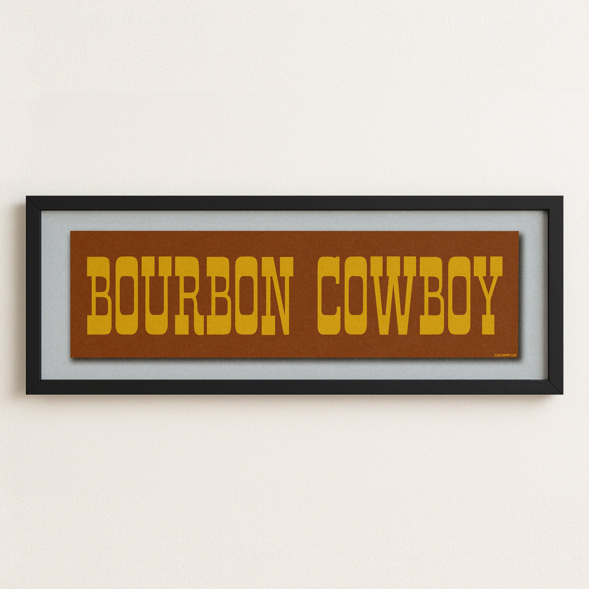 Framed Bourbon Cowboy Vintage Brown Bumper Sticker Art Print