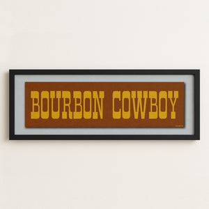 Framed Bourbon Cowboy Vintage Brown Bumper Sticker Art Print