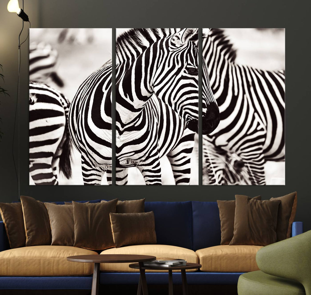 Brilliant Zebra Photography Art Canvas Print Black and White