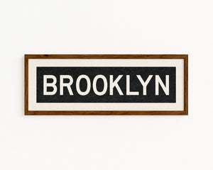Framed Brooklyn New York Bus Scroll