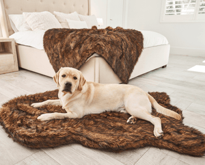 PupRug by Paw.com® Faux Fur Orthopedic Dog Bed - Curve Brown
