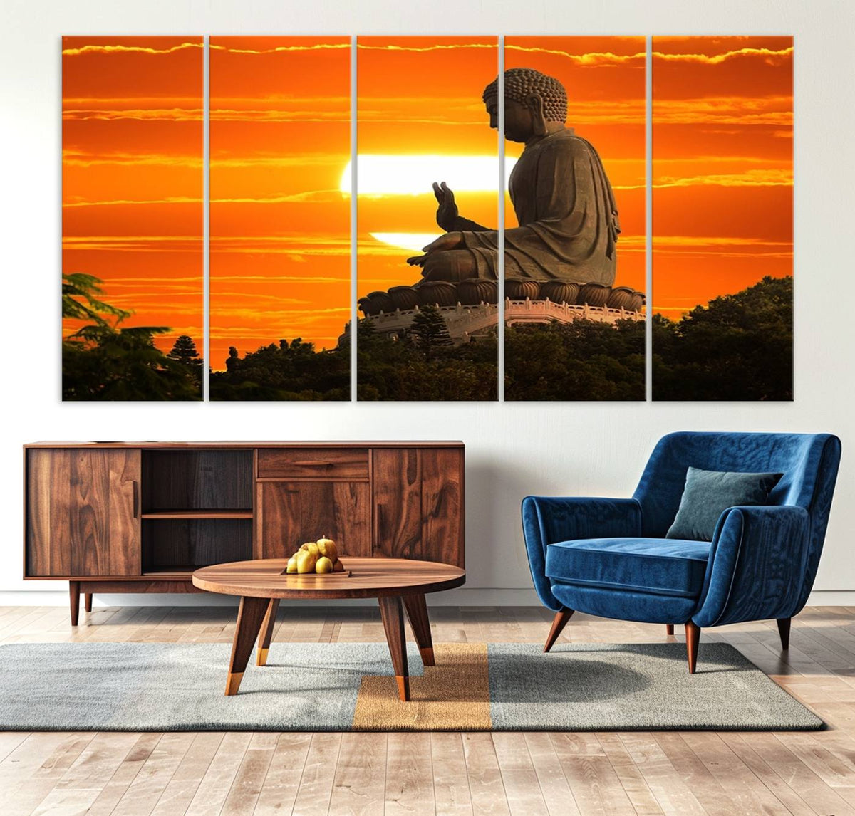 Buddha Statue at Sunset Canvas Print