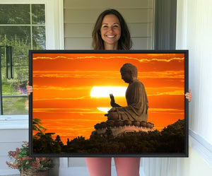 Buddha Statue at Sunset Canvas Print