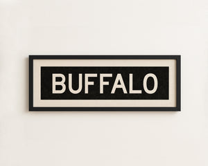 Framed Buffalo New York Bus Scroll