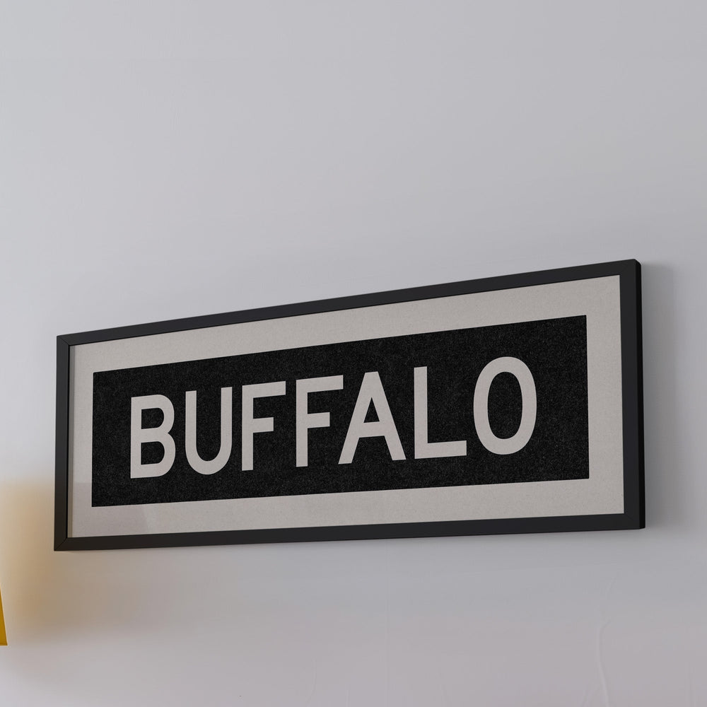Framed Buffalo New York Bus Scroll