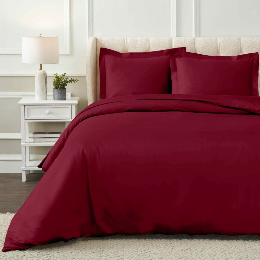 1200 Thread Count Egyptian Cotton Solid Duvet Cover Set - Egyptian Cotton Duvet Cover Set by Superior