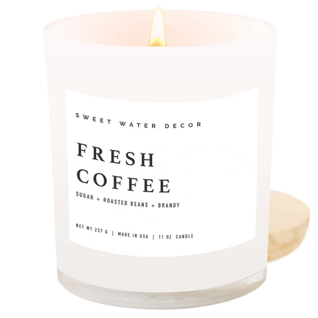 Fresh Coffee Soy Candle - White Jar - 11 oz