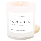 Salt and Sea Soy Candle - White Jar - 11 oz