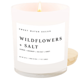 Wildflowers and Salt Soy Candle - White Jar - 11 oz