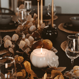 Warm and Cozy Soy Candle - White Translucent Glass Pumpkin Jar - 20 oz