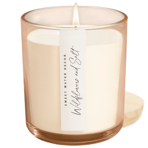 Wildflowers and Salt Soy Candle - Tinted Glass Jar - 12 oz
