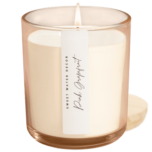 Pink Grapefruit Soy Candle - Tinted Glass Jar - 12 oz