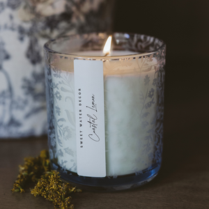 Coastal Lemon Soy Candle - Blue Tinted Glass Jar - 12 oz