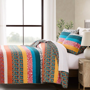 Boho Stripe Quilt Set