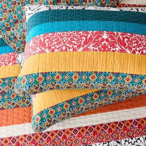 Boho Stripe Quilt Set