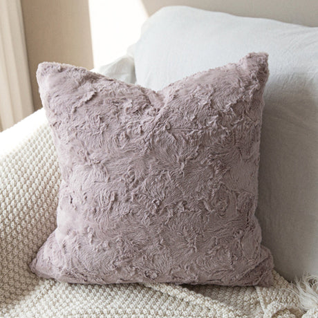 Pack of 2 Double sides furry throw pillow case and insert great to snuggle