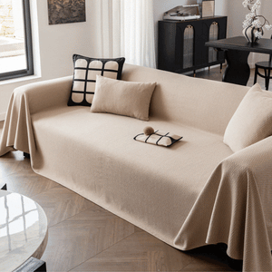 Herringbone Textured Sofa Throw Blanket, Durable Pet Friendly Modern Couch Slipcover