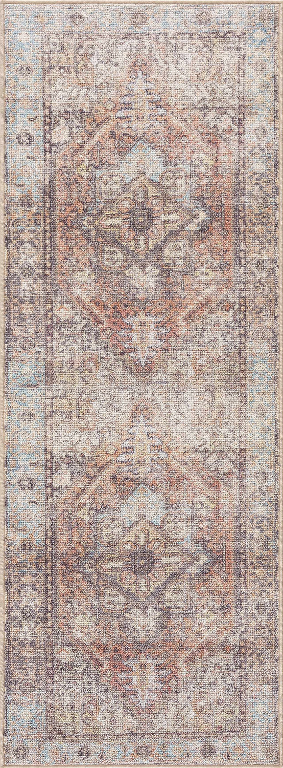 Beck Peach Washable Area Rug - Clearance