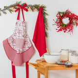 DII Cotton Christmas Ruffle Apron, Joyeux Noel