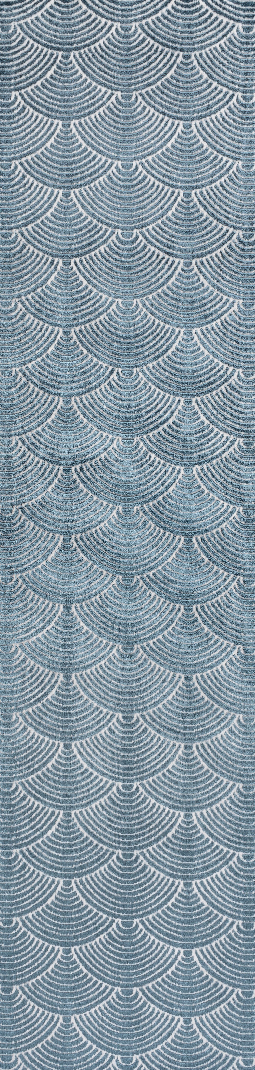 Porter Geometric Art Deco Fan Pattern High-Low Runner Rug