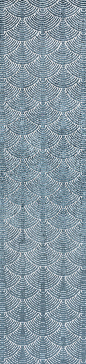 Porter Geometric Art Deco Fan Pattern High-Low Runner Rug