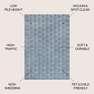 Porter Geometric Art Deco Fan Pattern High-Low Area Rug