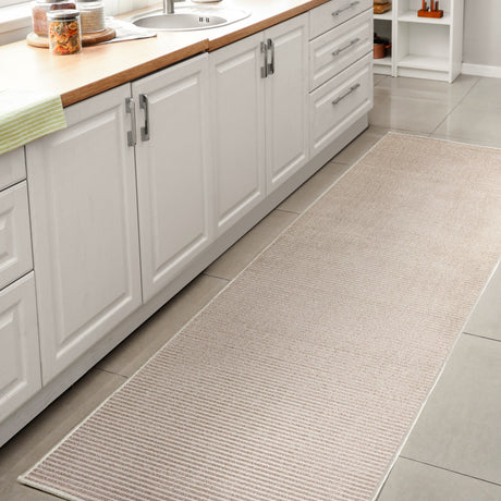 Cole Modern Minimalist Pinstripe High-Low Runner Rug