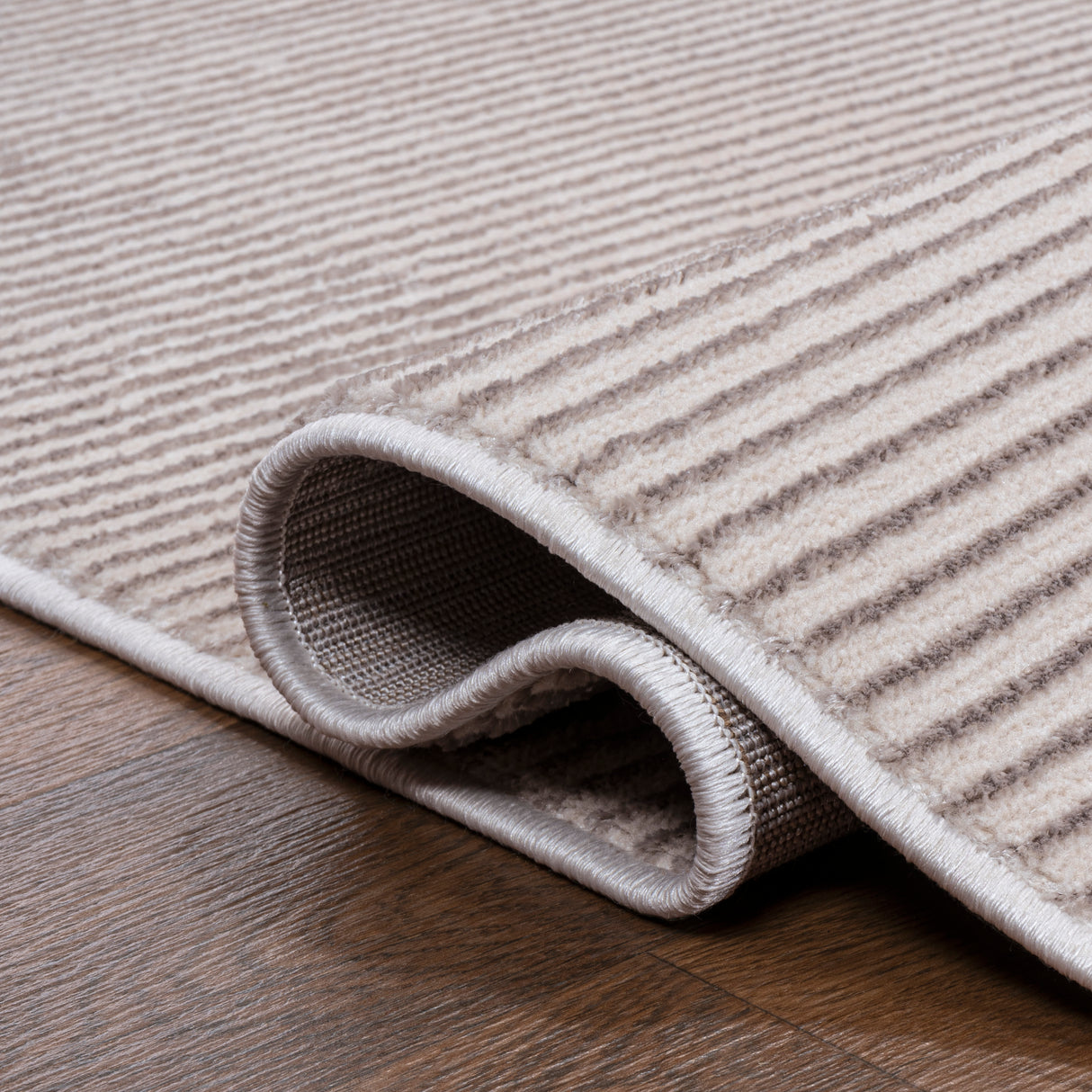 Cole Modern Minimalist Pinstripe High-Low Runner Rug