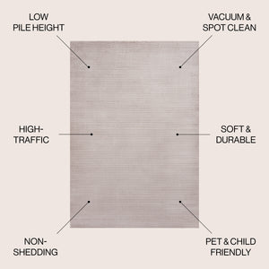 Cole Modern Minimalist Pinstripe High-Low Area Rug