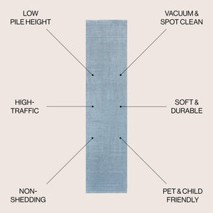 Cole Modern Minimalist Pinstripe High-Low Runner Rug