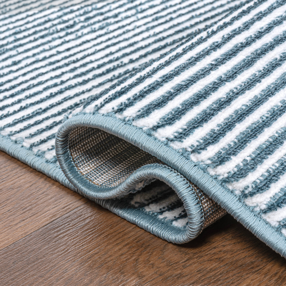Cole Modern Minimalist Pinstripe High-Low Runner Rug