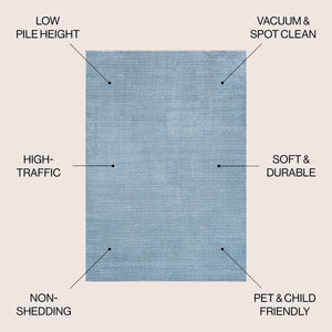 Cole Modern Minimalist Pinstripe High-Low Area Rug