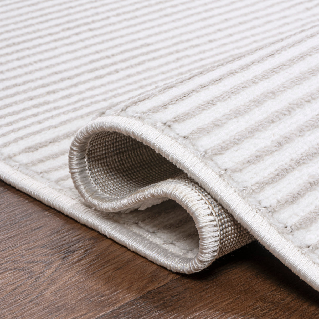 Cole Modern Minimalist Pinstripe High-Low Runner Rug