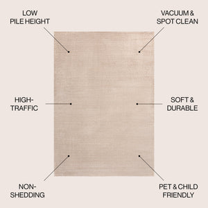 Cole Modern Minimalist Pinstripe High-Low Area Rug