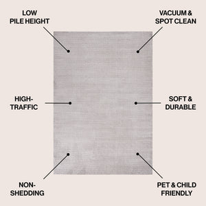 Cole Modern Minimalist Pinstripe High-Low Area Rug