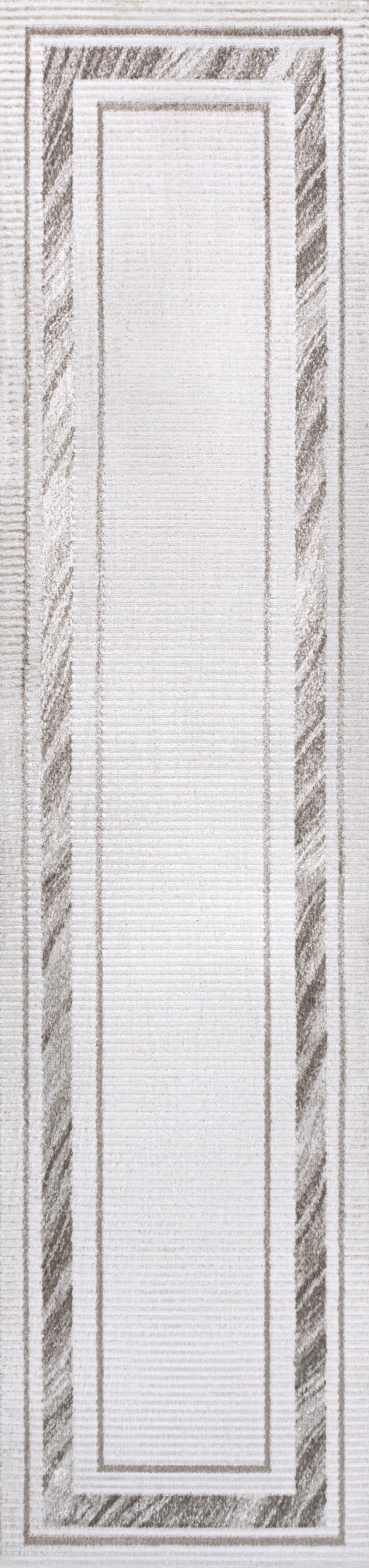 Athens Classic Border Marble Pattern High-Low Runner Rug