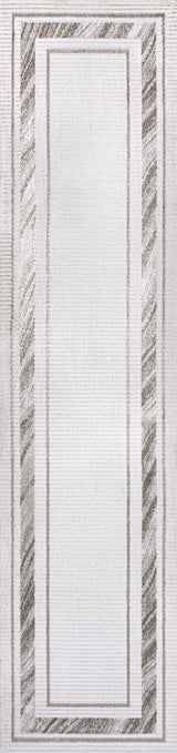 Athens Classic Border Marble Pattern High-Low Runner Rug