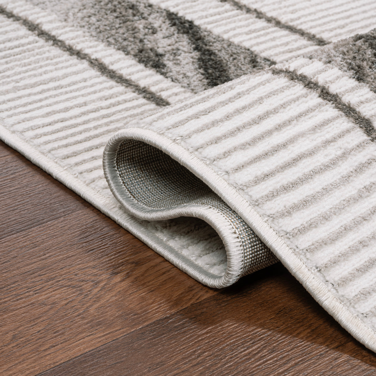 Athens Classic Border Marble Pattern High-Low Runner Rug