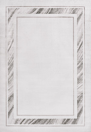 Athens Classic Border Marble Pattern High-Low Area Rug